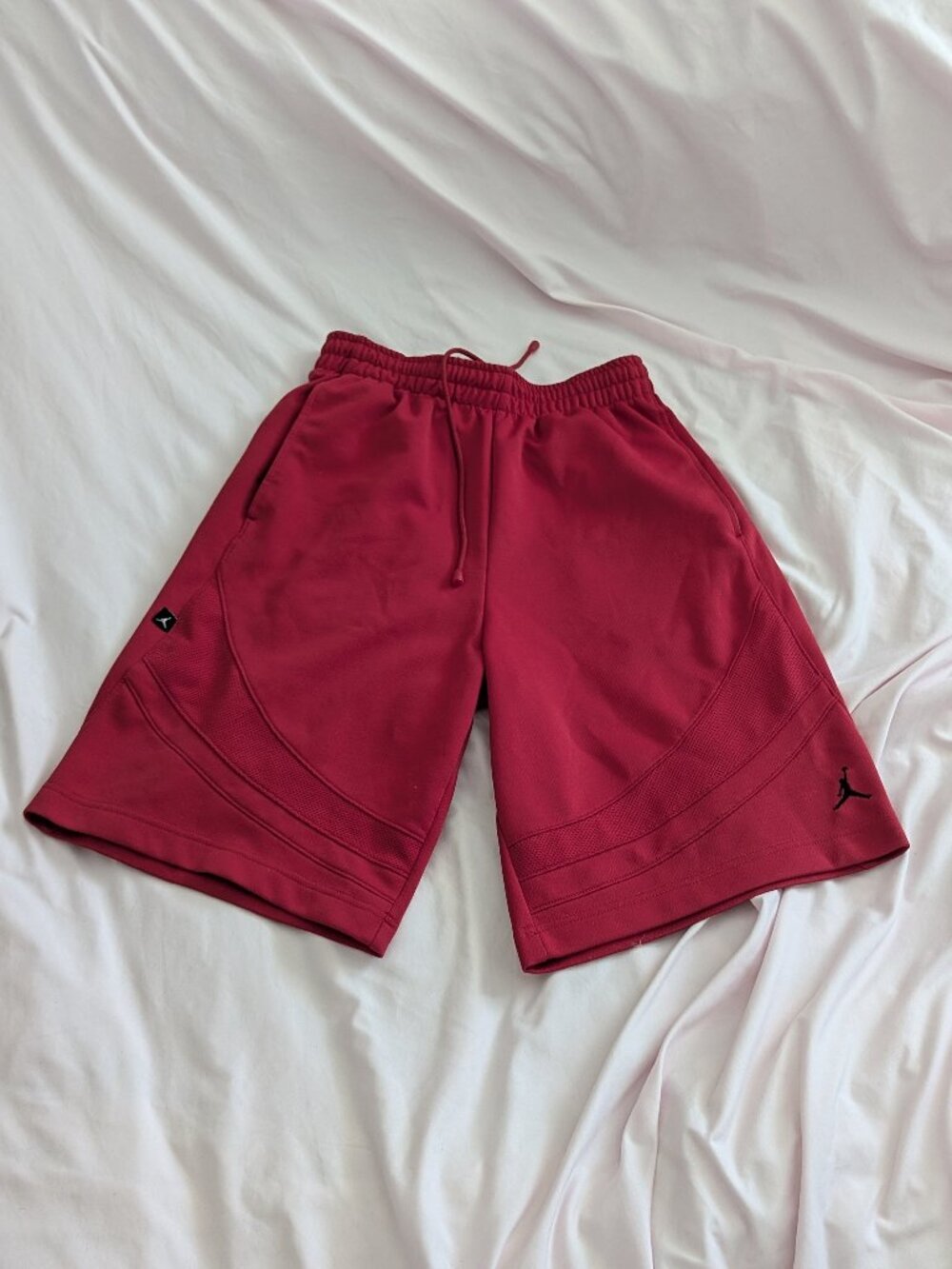 Jordan Red Mesh Panel Athletic Shorts Size S